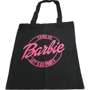 Barbie Black Pink Logo Canvas Tote Bag